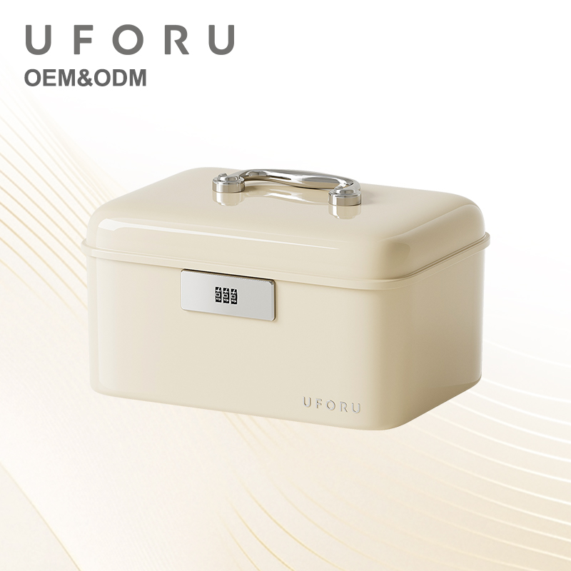 Home Improvement Hardware - UFORU handle-equipped lockable storage box, double-layer