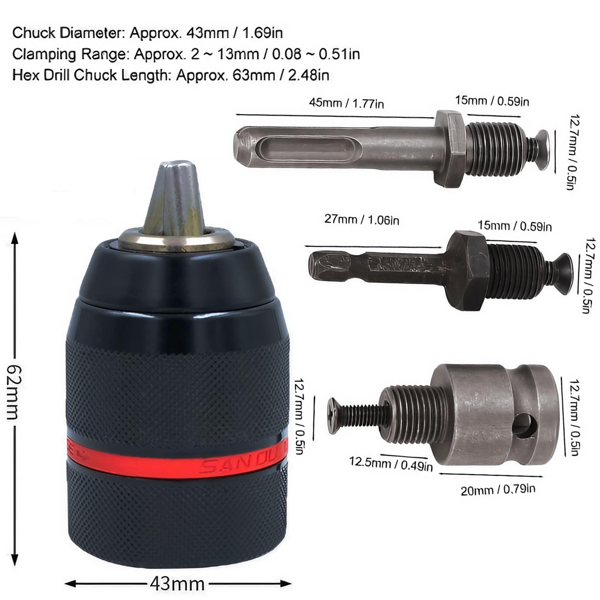 4Pcs 2-13mm Keyless Metal Dril – Screwdriver Set Precision Bewertung und Preis