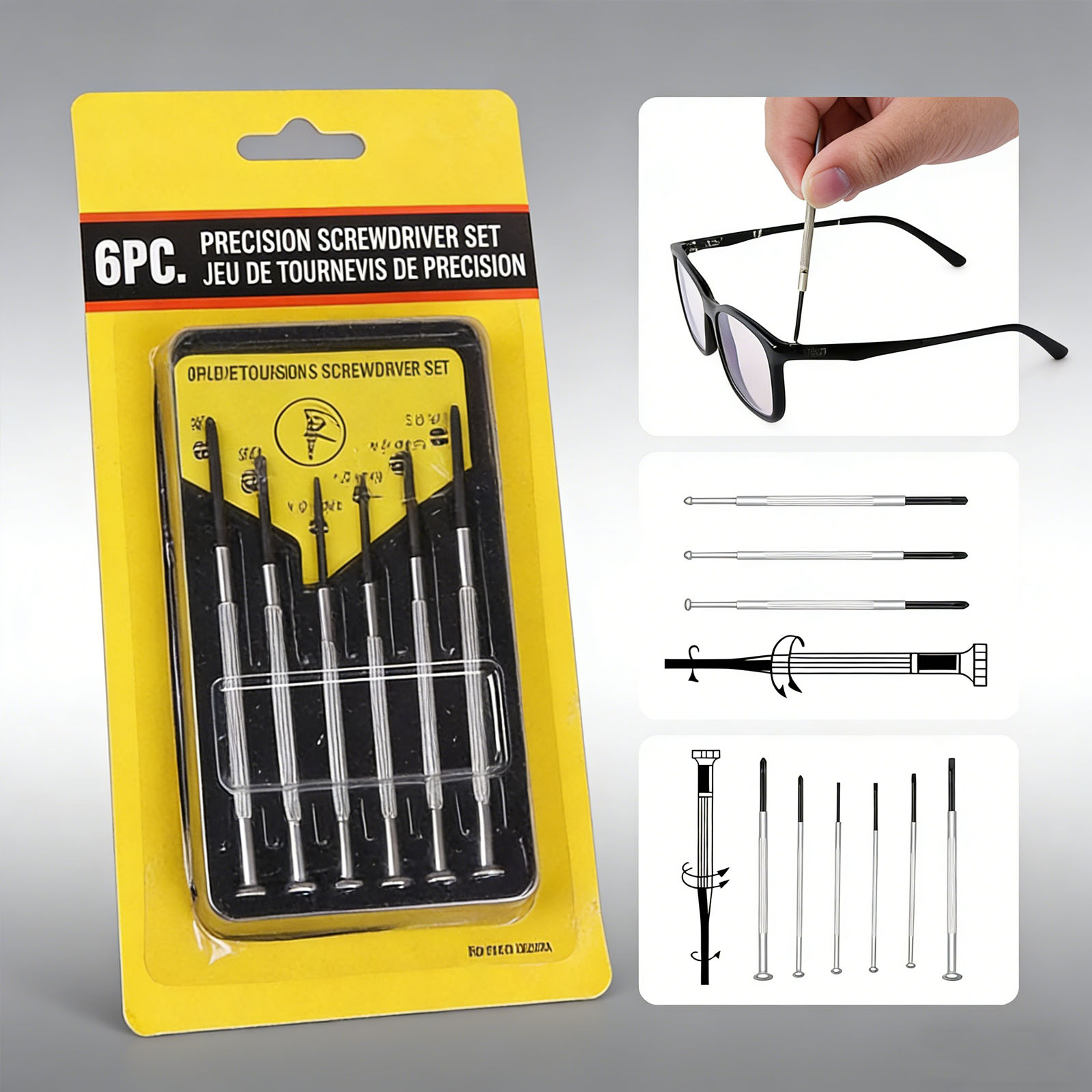 6pcs screwdriver set, eyewear  – Screwdriver Set Precision Bewertung und Preis